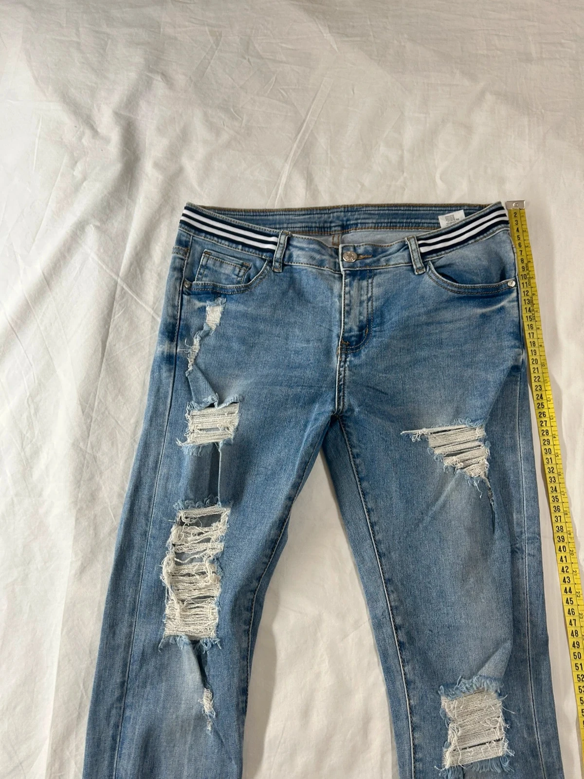 Navy blue vintage distressed jeans – photo 5